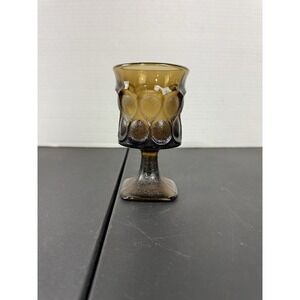 Vintage Brown Glass Cordial Liqueur‎ Wine Glassware Pedestal Base